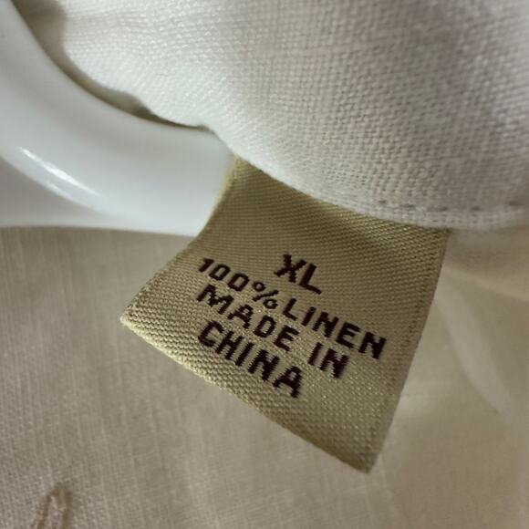 Tommy Bahama Shirt Button Up Men's XL White Beach 100% Linen‎ Summer GUC - Picture 4 of 9